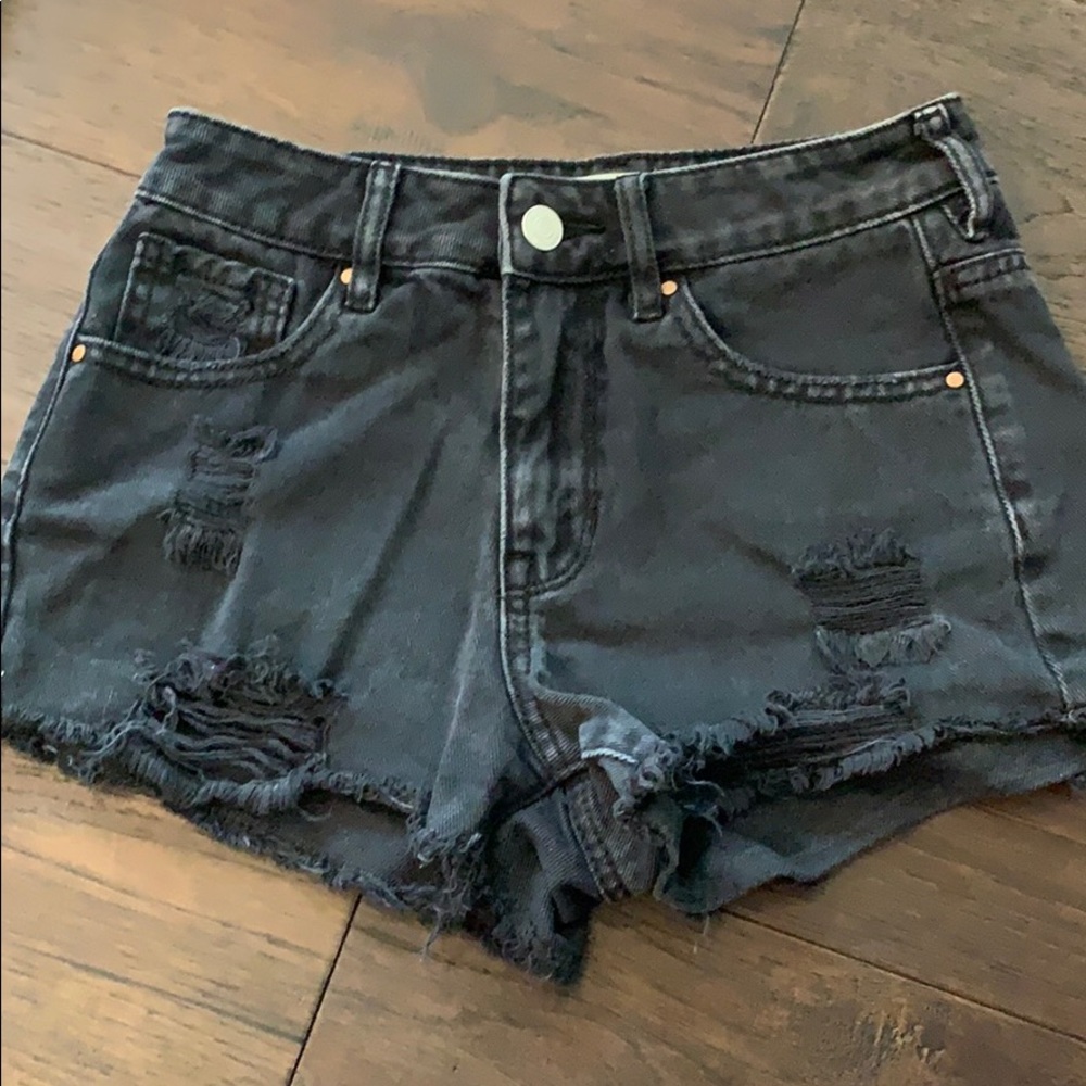 Pacsun Ripped High Waisted Denim Festival Shorts
